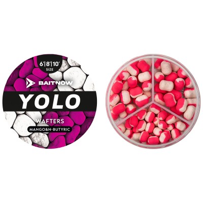 Балансирани двуцветни дъмбели Mikado Baitnow Yolo Wafters, 6-8-10мм, Mango & N-Butyric