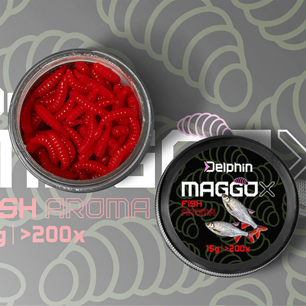 Червени червеи за стръв Delphin MaggoX Pop Up, Риба — снимка 2