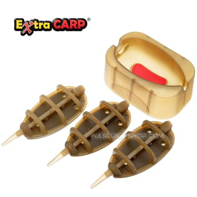 Комплект метод фидер хранилки с вирбели и преса Extra Carp Method Feeder In Line Set, 7203