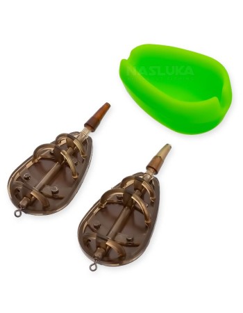 Комплект 2 бр. фидер хранилки с преса FishPro Inline Method 2+1, 30+40 г