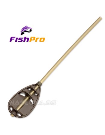 Метод фидер хранилка с противооплитаща тръбичка FishPro Method Feeder Metal Long