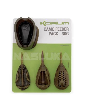 Комплект метод фидер хранилки с преса Korum Camo Feeder Pack, 30 г