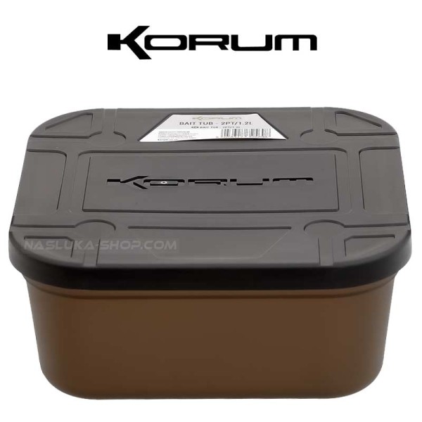 Кутия за стръв с капак Korum Bait Tub 2PT- 1.2 л — снимка 1