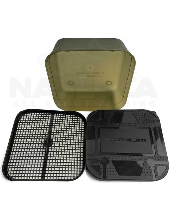Кутия със сито за бели червеи Korum Maggot Tub and Riddle, 1.2 л