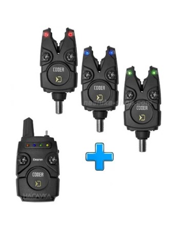 Комплект шарански водоустойчиви сигнализатори Delphin Coder 3+1