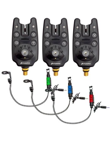 Комплект от 3 сигнализатора и 3 хенгера за шаран FishPro N131