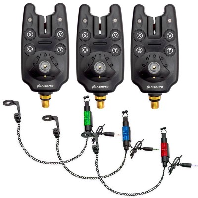 Комплект от 3 сигнализатора и 3 хенгера за шаран FishPro N131