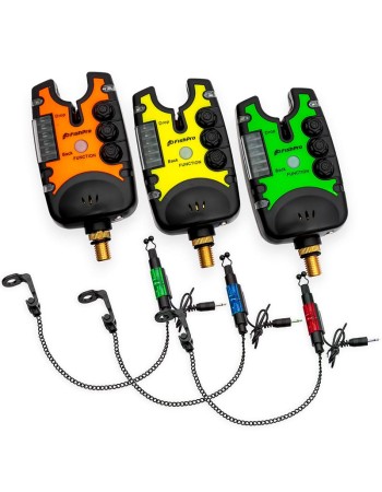 Комплект от 3 сигнализатора и 3 обтегача за шаран FishPro Color N132