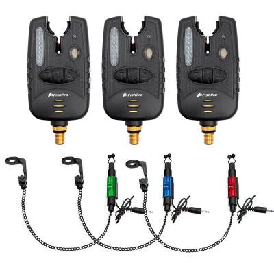 Комплект от 3 сигнализатора и 3 обтегача за шаран FishPro N133