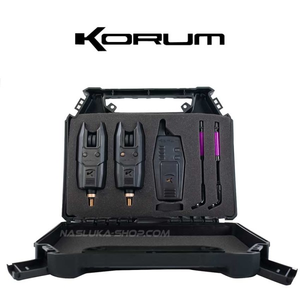 Комплект сигнализатори с централа и обтегачи Korum KBI-R 2+1 — снимка 1