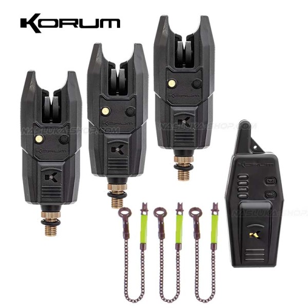 Комплект сигнализатори с централа и обтегачи Korum KBI-R 3+1 — снимка 1