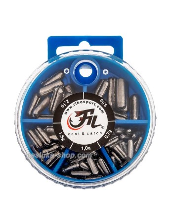 Продълговати тежести в кутия Fil Fishing Lead Stil