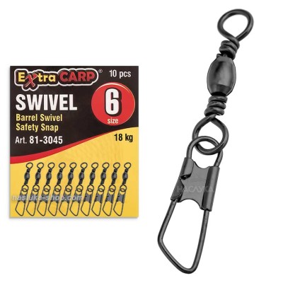 Вирбели с карабина Extra Carp Barrel Swivel Safety Snap