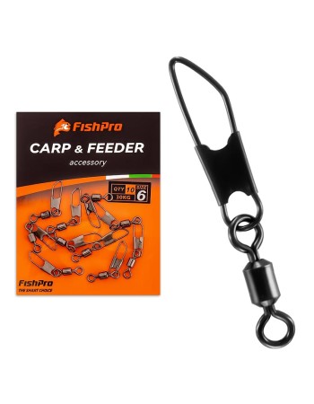 Вирбели с карабина FishPro Safety Snap