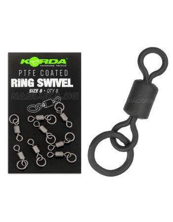 Вирбели с ринг Korda PTFE Coated Ring Swivel, 8 бр.