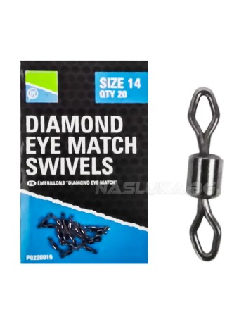 Вирбели Preston Innovation Diamond Eye Match Swivels, 20 бр.