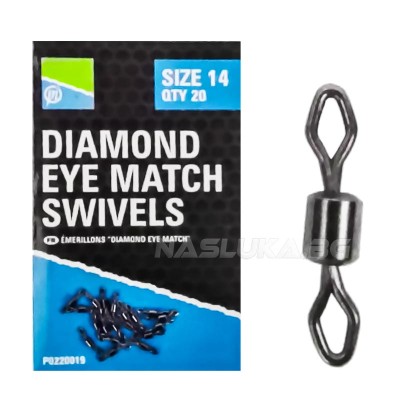 Вирбели Preston Innovation Diamond Eye Match Swivels, 20 бр.