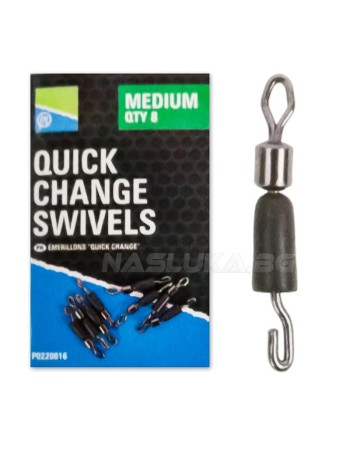 Вирбели, бързи връзки Preston Innovation Quick Change Swivels, 8 бр.