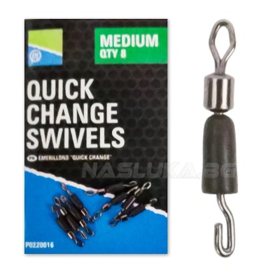 Вирбели, бързи връзки Preston Innovation Quick Change Swivels, 8 бр.