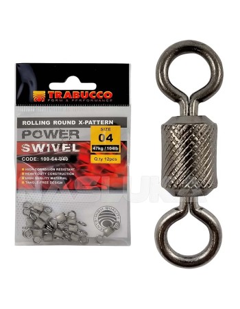 Вирбели без карабина Trabucco Rolling Round X-Pattern, 12 бр.