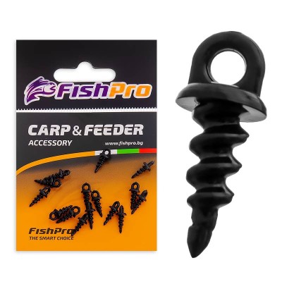 Полимерни винтчета за стръв FishPro Carp & Feeder Bait Screws Black, 15 бр.