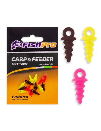 Полимерни винтчета за стръв FishPro Carp & Feeder Bait Screws Mix, 15 бр.