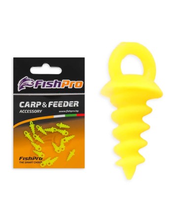 Полимерни винтчета за стръв FishPro Carp & Feeder Bait Screws Yellow, 15 бр.