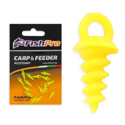Полимерни винтчета за стръв FishPro Carp & Feeder Bait Screws Yellow, 15 бр.