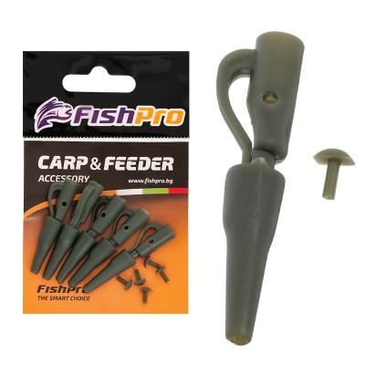 Клипсове за шарански монтажи FishPro Lead Clip Tail Rubber Lock, 5 бр.