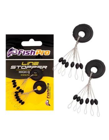 Стопери за монтажи FishPro Line Stopper Oval 12 бр., Black