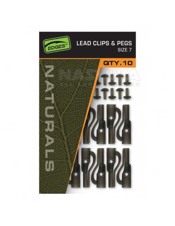 Комплект за монтаж Fox Naturals Lead Clips & Pegs, Size 7, 10 бр.