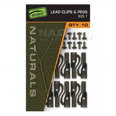 Комплект за монтаж Fox Naturals Lead Clips & Pegs, Size 7, 10 бр.