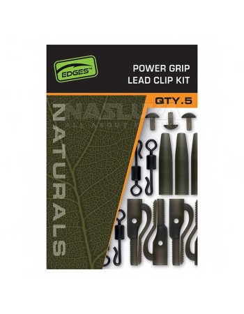Комплект за шарански монтажи Fox Edges Naturals Power Grip Lead Clip Kit, 5 бр.