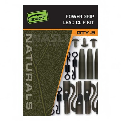 Комплект за шарански монтажи Fox Edges Naturals Power Grip Lead Clip Kit, 5 бр.