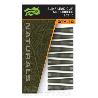 Шлаух Fox Edges Naturals Slik Lead Clip Tail Rubber, Size 10, 10 бр.