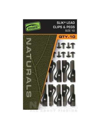 Комплект за монтажи Fox Naturals Slik Lead Clips & Pegs, Size 10, 10 бр.