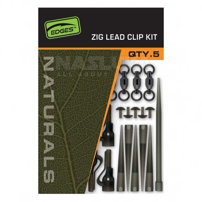 Комплект за Zig Rig монтажи Fox Edges Naturals Zig Lead Clip Kit, 5 бр.