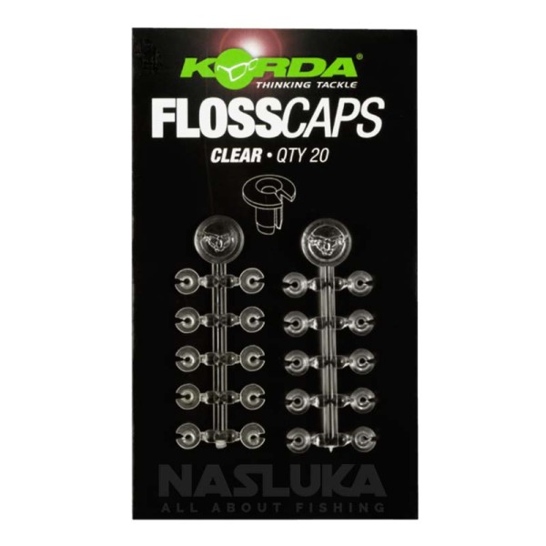 Стопери за стръв Korda FlossCaps Clear, 20 бр. — снимка 1