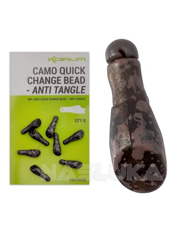 Антиусукващи мъниста за фидер Korum Camo Quick Change Bead, Anti Tangle, 8 бр.