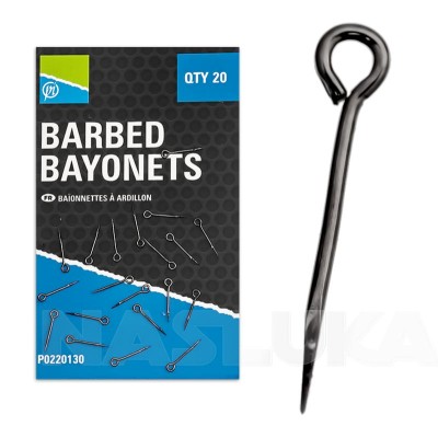 Метални шипове за стръв с контра Preston Innovation Barbed Bayonets, 20 бр.