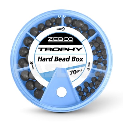 Твърди мъниста за монтажи Zebco Trophy Hard Bead Box, 70 бр.