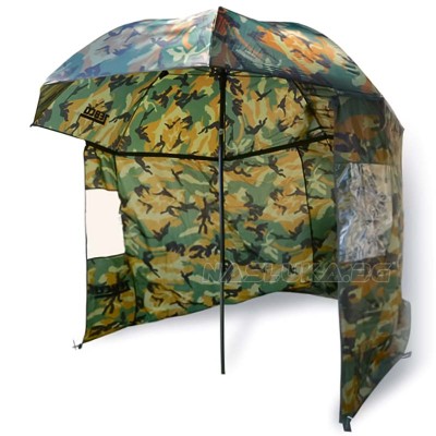 Шарански чадър със странична стена Zebco Storm Umbrella Camo 2.20 м