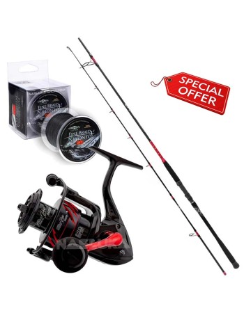 Комбо за спининг риболов на сом Mikado Silu Troll & Spin 2.70 м, 50-180 г