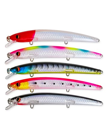 Сет от 5 бр. морски плаващи воблери Sokudo Everest 13.5 см, 14.5 г