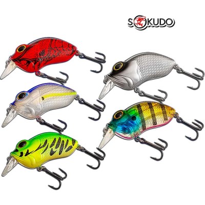 Комплект от 5 бр. плаващи воблери Sokudo Rattle Crank 6 см, 14 г