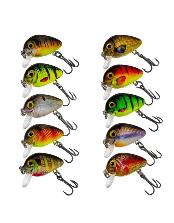 Сет от 10 бр. плаващи воблери за костур и кефал Sokudo Peanut 2.8 см, 1.8 г