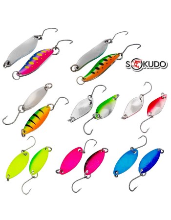 Комплект от 8 бр. Микроклатушки за пъстърва, кефал и костур Sokudo UL Spoon Combo 1