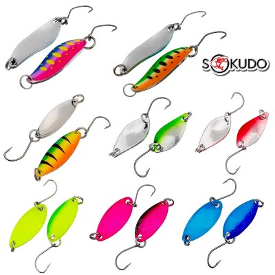 Комплект от 8 бр. Микроклатушки за пъстърва, кефал и костур Sokudo UL Spoon Combo 1