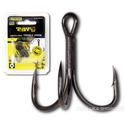 Тройни куки Black Cat Curved Point Treble Hook, 5 бр.
