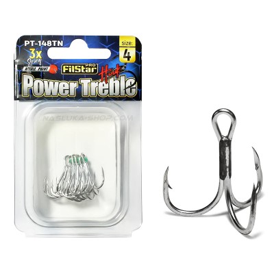 Тройни куки Filstar Power Treble PT-148TN, 3x, 6 бр.